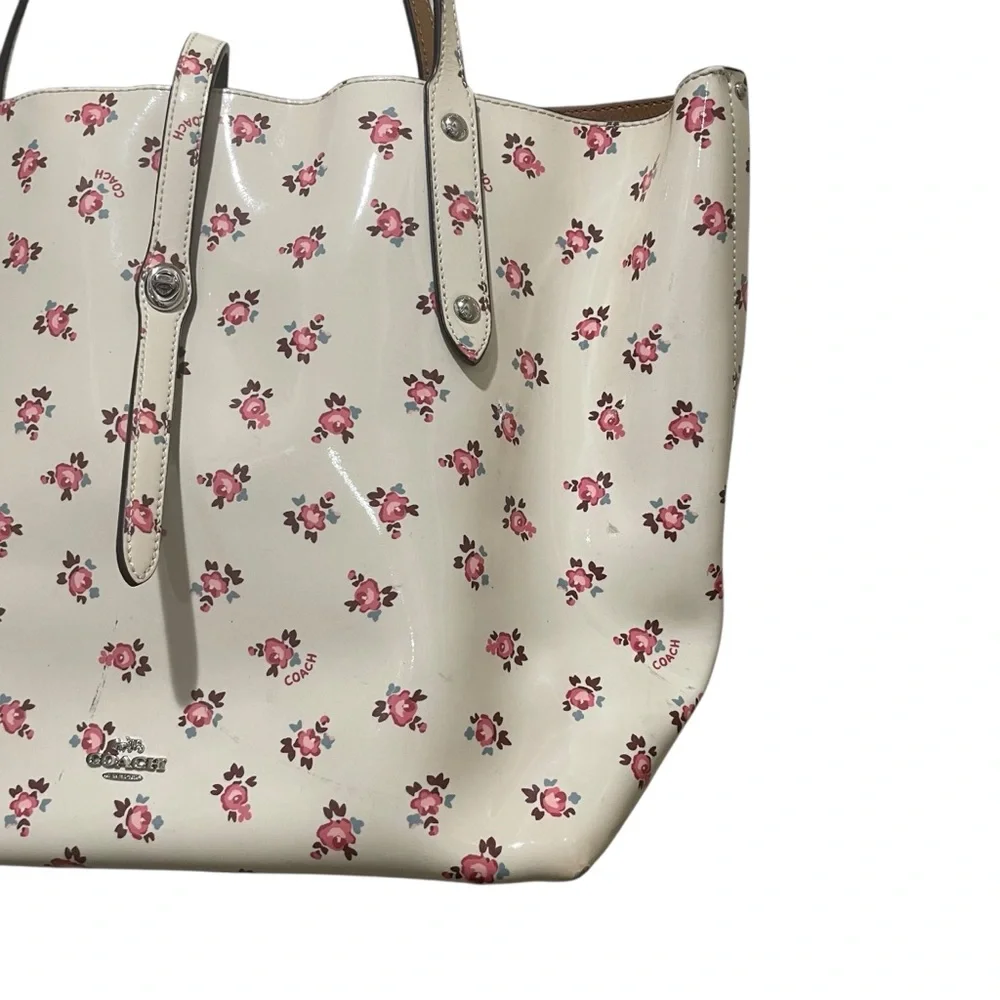 Coach Floral PVC Tote Cream Pink Women’s One Size - Picture 3 of 10